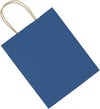 Bagmad 100 Pack 8X4.75X10 Inch Medium Blue Gift Paper Bags with Handles Bulk, Kraft Bags, Craft Grocery Shopping Retail Party Favors Wedding Business Sacks (Blue, 100Pcs)
