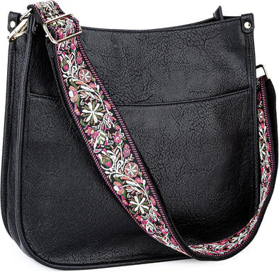 Viva Terry Vegan Leather Crossbody Fashion Shoulder Bag Purse with Adjustable Strap