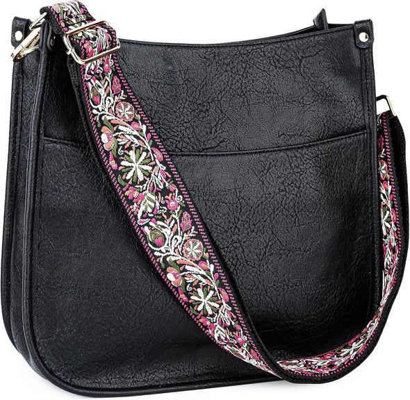 Viva Terry Vegan Leather Crossbody Fashion Shoulder Bag Purse with Adjustable Strap