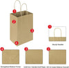 Oikss 100 Pack 5.25X3.25X8.25 Inch Small Plain Natural Kraft Paper Gift Bags with Handles Bulk for Birthday Party Favors Grocery Retail Shopping Business Goody Craft Bags Cub Sacks (Brown 100 Count)