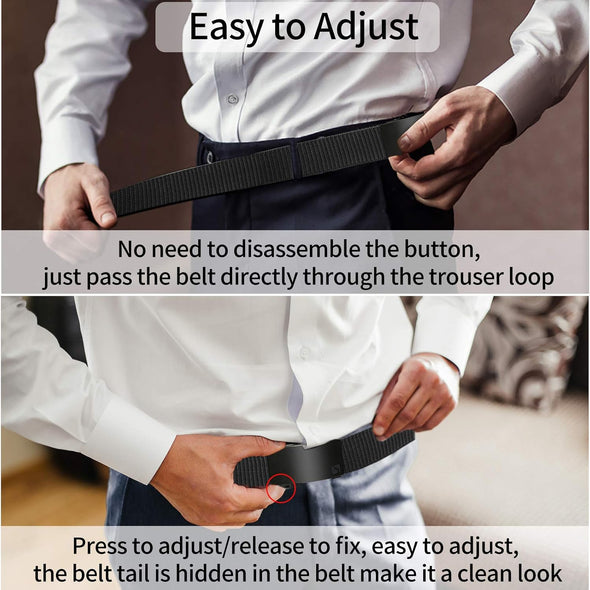 WONDAY 2 Pack Nylon Ratchet Golf Belts for Men, Casual Tactical Web Belt with Quick Release Automatic Slide Buckle