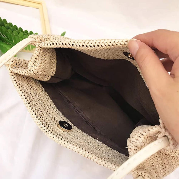 Aphoraeny Straw Beach Bag Buckets Totes Handbag Shoulder Tote Bag Straw Purse Summer Purse Women Summer Handbag