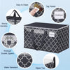 Extra Large Moving Bags, Heavy-Duty Storage Totes with Zipper Top and Sturdy Handles, Moving Supplies for Space Saving and Packing, Collapsible Storage Bags, Black & Gray, 88L, 6-Pack