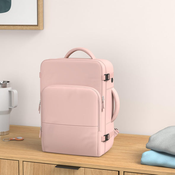 Travel Backpack for Women, Flight Approved Carry on Backpack with USB Charging Hole, Lightweight Travel Bag, Waterproof Causal Bookbag for College, Travel, Work