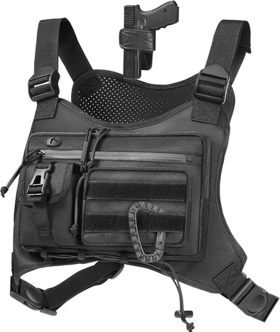 Chest Bag for Men,Running Pack Vest for Workouts,Water Resistant Sports Chest Pack for Running
