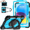 Case for Ipad (A16)11Th /10Th Generation 11/10.9 Inch 2025/2022 with Screen Protector Rotating Stand Shoulder Strap Pencil Holder,Military Grade Shockproof Ipad Case 10Th Generation,Black Blue