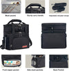 Lunch Box for Men/Women,Large Double-Layer Insulated Expandable Reusable Leakproof Cooler Bags for Adults,Lunch Bag with Adjustable Shoulder Strap for Office Travel Picnic（Black）