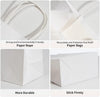 RACETOP 100 Pack Small Gift Bags 5.8X3.2X8.25 Inch White Kraft Paper Bags with Handles Bulk, Retail Shopping Bag for Birthday Party Favors, Grocery, Wedding, Craft