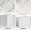 RACETOP White Paper Bags with Handles Bulk 8"X4.5"X10.8" 100Pcs Gift Bags Medium Size, White Gift Bags with Handles, Gift Bag Bulk for Retail, Party, Shopping, Merchandise