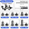 110Sets Chicago Screws Leather Rivets Assorted Screw Rivets Chicago Binding Screws for Decorate and Repair Leather Craft Belt Bag Shoes Purse Bookbinding (Gunmetal Black, M5*4,5,6,8,10,12)