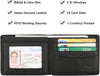 Wallet for Men-Genuine Leather RFID Blocking Bifold Stylish Wallet with 2 ID Window