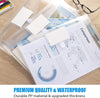 Sooez 10 Pack Plastic Envelopes File Folders, Clear Folder for Document US Letter A4 Size Poly Envelopes with Label Pockets for School Home Work Office Organizer, Clear