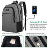 Business Travel Laptop Backpack with USB Charging Port, College School Book Bag, Grey