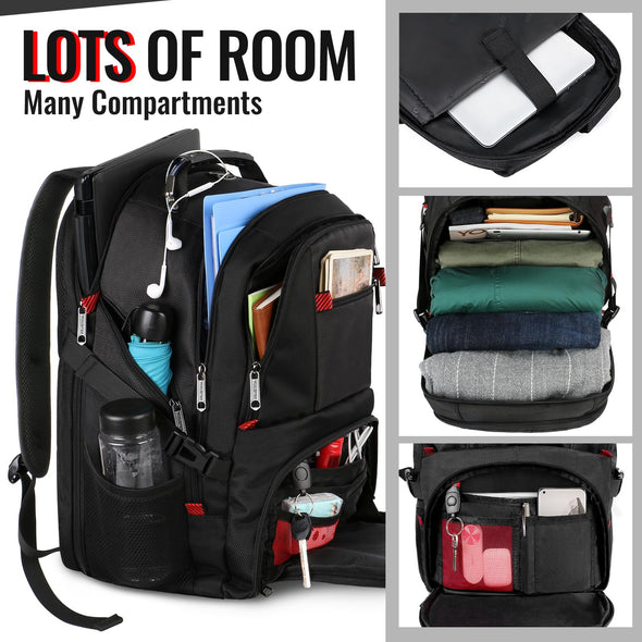 50L Business Laptop Backpacks with USB Charging Port Fits 17 Inch Computer