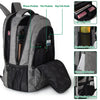 Business Travel Laptop Backpack with USB Charging Port, College School Book Bag, Grey