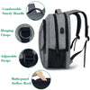 Business Travel Laptop Backpack with USB Charging Port, College School Book Bag, Grey