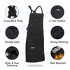 QeeLink cowhide Welding Apron with 6 Pockets, 24'' X 42'', Adjustable M- XXXL, Black