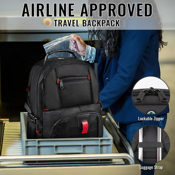50L Business Laptop Backpacks with USB Charging Port Fits 17 Inch Computer