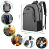 Business Travel Laptop Backpack with USB Charging Port, College School Book Bag, Grey