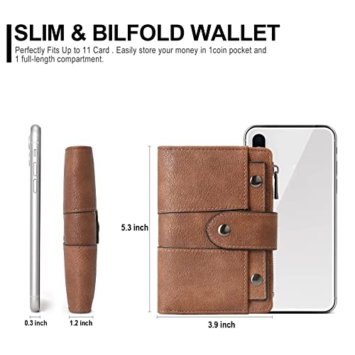 CLUCI Small Wallet for Women Leather Bifold Card Holder
