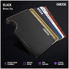 The Ridge Slim Minimalist Front Pocket RFID Blocking Metal Wallets for Men with Money Clip (Black)