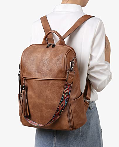 FADEON Leather Backpack for Women  Fashion  Travel Backpack