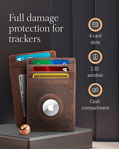 Access Denied Genuine Leather Air Tag Holder - Slim Minimalist Wallets For Men & Women