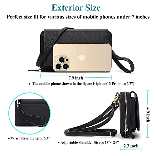 Peacocktion Small Crossbody Bags for Women Cell Phone Bag Wallet