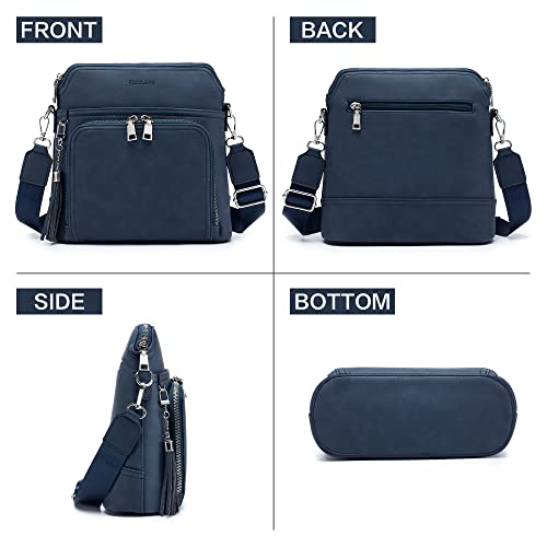 Roulens Crossbody Bag for Women, Soft Leather  Shoulder Handbags with Tassel