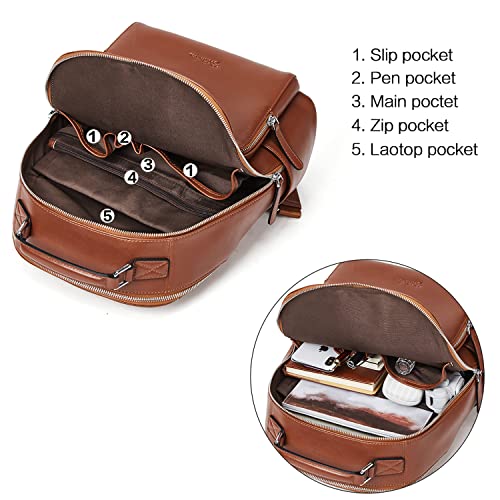 BOSTANTEN Genuine Leather Backpack  for Women  Laptop Backpack