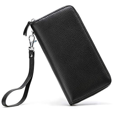 Moflycom Womens Wallet  Genuine Leather Zip Around Wallet Clutch Wristlet  Purse