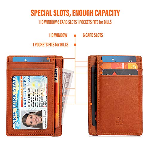 Slim Wallet RFID Blocking Leather Minimalist Front Pocket Wallets for –  Kinzd