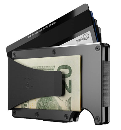 The Ridge Slim Wallet For Men - RFID Blocking  Credit Card Holder  Metal Wallet  With Money Clip (Gunmetal)