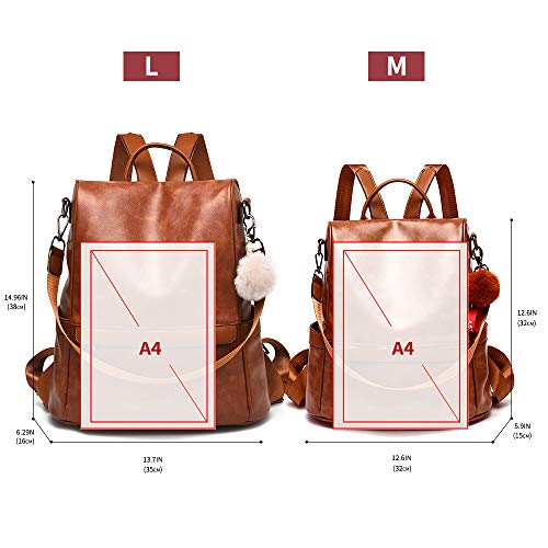 Telena Backpack Purse for Women, PU Leather Anti Theft Travel Backpack  Purse Shoulder Bags with Tassel