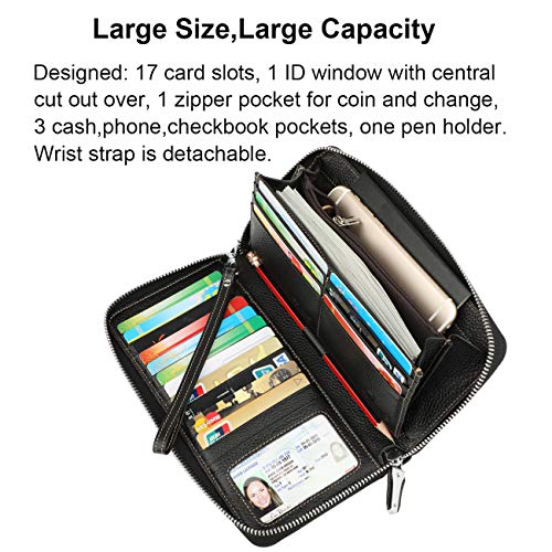 Trifold Clutch RFID Wallets For Women - Large Womens Wallet With Coin Pouch  Leather Organizer With Removable Checkbook Cover Gifts For Women 