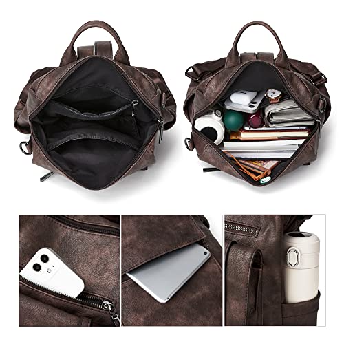OPAGE  Leather Backpack for Women Travel Backpack  Shoulder Bags
