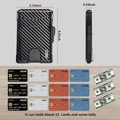 umoven Wallet for Men - with Money Clip Slim Leather Slots Credit Card Holder RFID Blocking Bifold Minimalist Wallet with Gift Box
