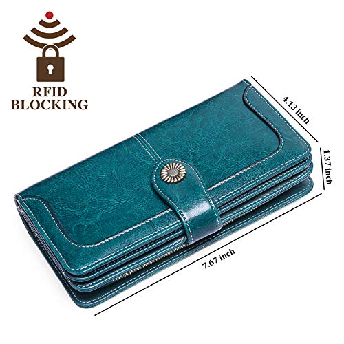 APHISON Womens Wallets RFID Blocking PU Leather Clutch Long Wallet
