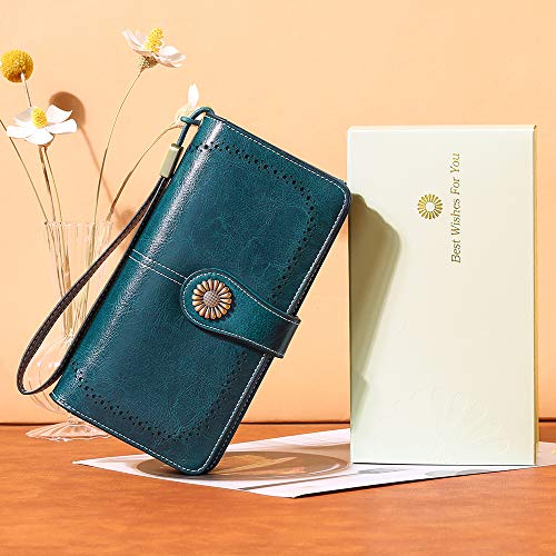 Women's Wallets, Large Capacity with RFID Blocking, Genuine Leather by SENDEFN