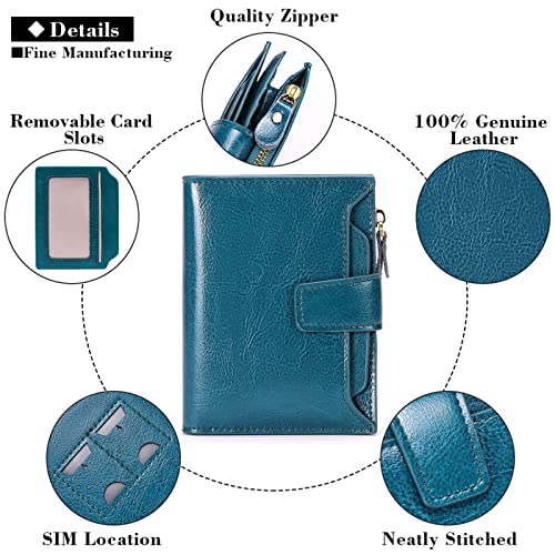 GOIACII Small Women Wallet Genuine Leather RFID Blocking