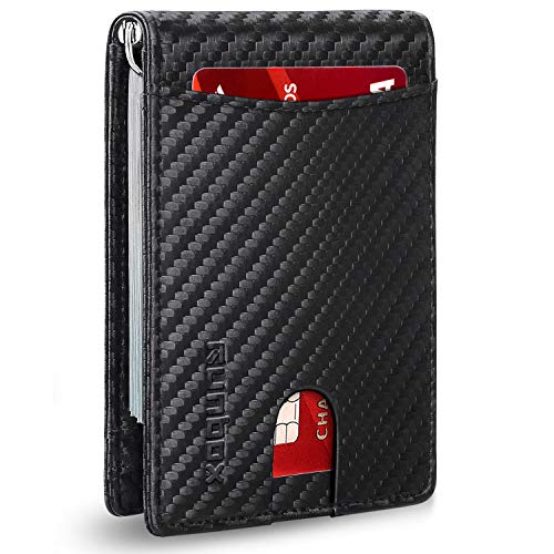 RICHPORTS Checkered Leather Wallets for Men with RFID Blocking - Bifold  Stylish Slim Wallet Front Pocket Wallet 