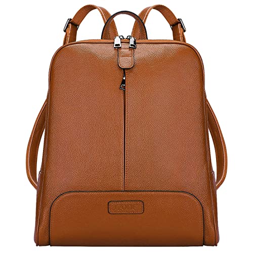 S-ZONE Women Genuine Leather Backpack Purse Travel Handbag College Medium