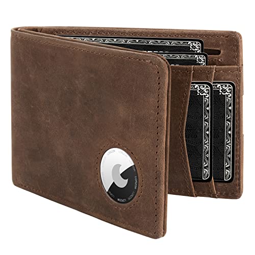 LORZOR AirTag Wallet - Minimalist Front Pocket Mens Wallet for Apple Air Tag