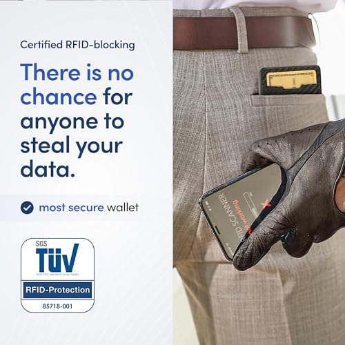 TRAVANDO Swype Slim Wallet for Men with Money Clip Metal RFID Blocking Mens Wallet Front
