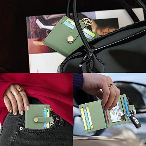 POIUGOYA  Leather Bifold Slim Wallet for Women