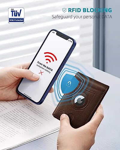 Zitahli Airtag Wallet Mens Slim RFID Blocking Wallet
