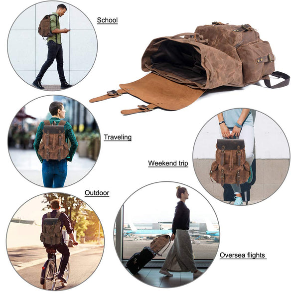 WUDON Leather Backpack for Men
