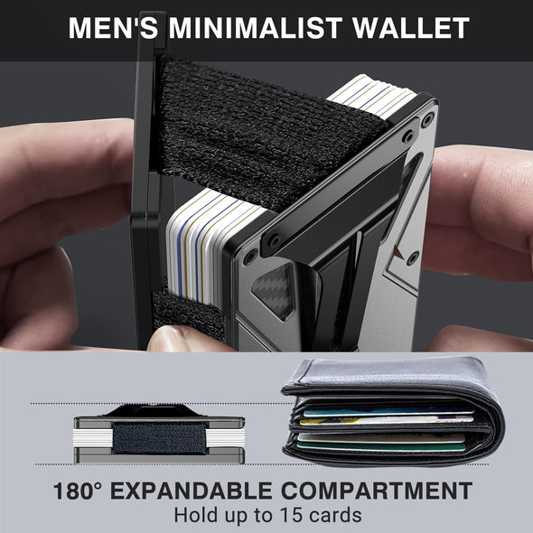KRTALS Minimalist Wallet for Men, 5 in 1 Magnetic Wallet With Airtag Holder