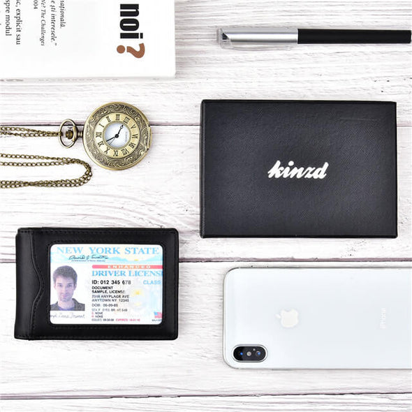 Nappa Leather Slim Bifold Wallet with Money Clip