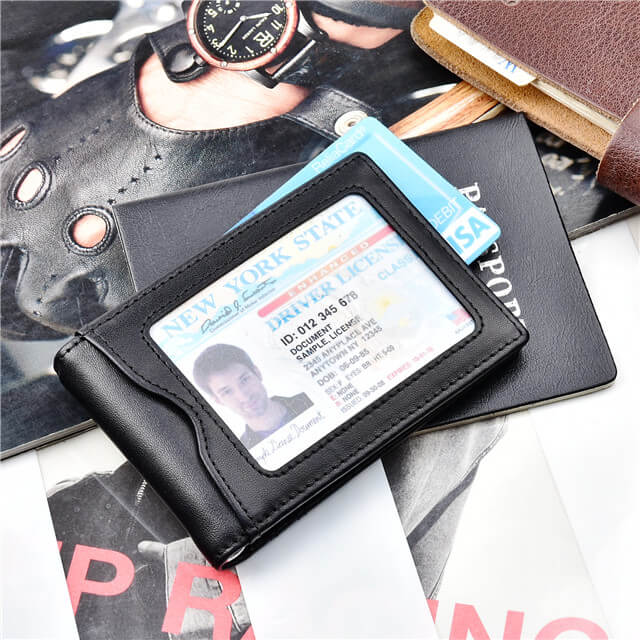 Men's Leather Bifold Wallet ID Credit Card Holder Money Clip Purse  Billfold Gift